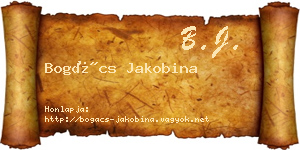 Bogács Jakobina névjegykártya